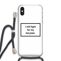 Fight for my fairytale: iPhone X Transparant Hoesje met koord