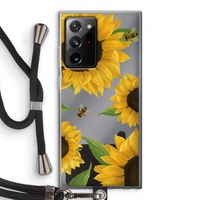 Sunflower and bees: Samsung Galaxy Note 20 Ultra / Note 20 Ultra 5G Transparant Hoesje met koord