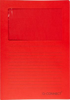 Q-CONNECT L-map met venster, 120 g/m², A4, pak van 100 stuks, rood