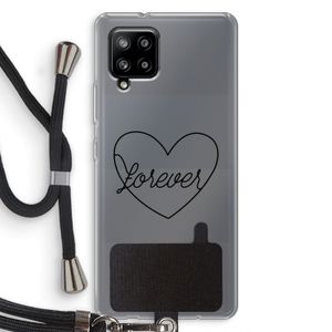 Forever heart black: Samsung Galaxy A42 5G Transparant Hoesje met koord