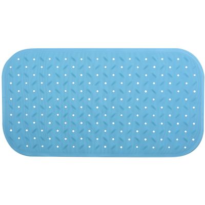 Douche/bad anti-slip mat badkamer - rubber - turquoise - 36 x 65 cm - rechthoek