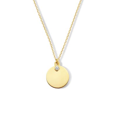Ketting Graveerplaatje Rond geelgoud 42 - 45 cm