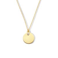 Ketting Graveerplaatje Rond geelgoud 42 - 45 cm