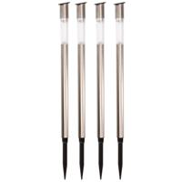 Lumineo Tuinfakkel Bodi - 4x - solar - RVS - warm wit - 57 cm
