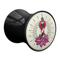 Double Flared Plug met Vintage Tattoo Design Acryl Tunnels & Plugs - thumbnail