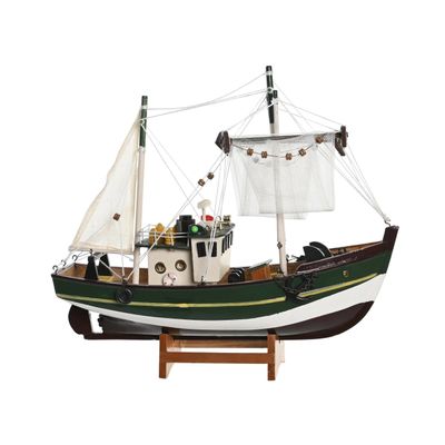 Vissersboot schaalmodel - Hout - 32 x 10 x 28 cm - Maritieme boten decoraties voor binnen