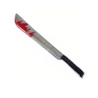 Horror kunststof hakmes/machete met bloed 75 x 8 cm   -