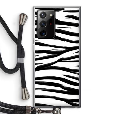 Zebra pattern: Samsung Galaxy Note 20 Ultra / Note 20 Ultra 5G Transparant Hoesje met koord