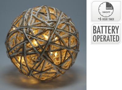 Bal led 20 cm grijs kerstversiering - Nampook