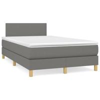 Boxspring met matras stof donkergrijs 120x190 cm