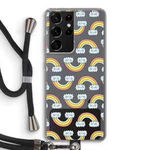 Regenboog: Samsung Galaxy S21 Ultra Transparant Hoesje met koord
