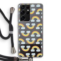 Regenboog: Samsung Galaxy S21 Ultra Transparant Hoesje met koord