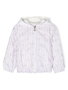 Moncler Enfant veste zippée à logo imprimé - Violet