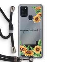 Zonnebloemen: Samsung Galaxy A21s Transparant Hoesje met koord