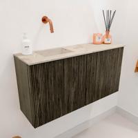 Toiletmeubel Mondiaz Joya Dlux | 80 cm | Meubelkleur Shadow | Faye wastafel Frappe Wasbak Links | Zonder kraangat(en)