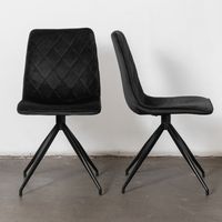 Eetkamerstoel Yez Velvet Zwart (set van 2) - Giga Meubel
