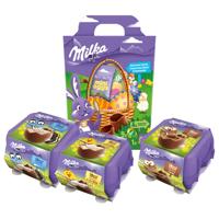 Milka XL paaspakket met paasmandje en mix aan chocolade - 562g
