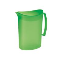 Schenkkan/waterkan met deksel - groen - 2 liter - kunststof - L20 x H23 cm