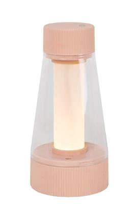 Lucide LORALI - Oplaadbare Tafellamp Binnen/Buiten - Accu/Batterij - Ø 7,7 cm - LED Dimb. - 1x1,2W 2600K/3000K - IP44 - Roze