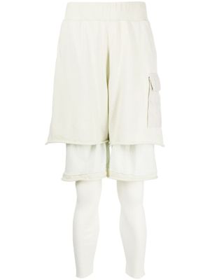 Undercover pantalon en coton à design superposé - Blanc