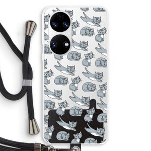 Poezen: Huawei P50 Transparant Hoesje met koord