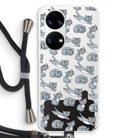 Poezen: Huawei P50 Transparant Hoesje met koord
