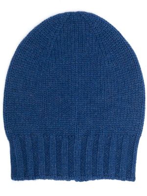 D4.0 bonnet en maille épaisse nervurée - Bleu