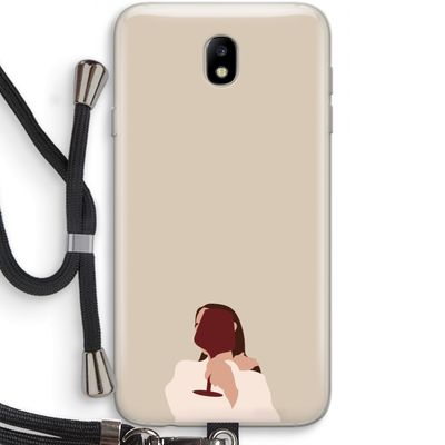 I drink wine: Samsung Galaxy J7 (2017) Transparant Hoesje met koord