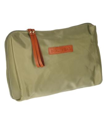 Traveller Toilettas beauty bag groen/ bruin 30cm x 20cm