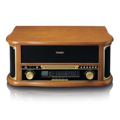 CLASSIC PHONO TCD-2551WD - Houten retro platenspeler met Bluetooth®, AM/FM Radio, USB encoding, CD-speler, Cassettespeler en ingebouwde speakers - Hou
