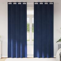 VidaXL Verduisterende gordijnen 2 pcs donkerblauw 140 x 225 cm fluweel