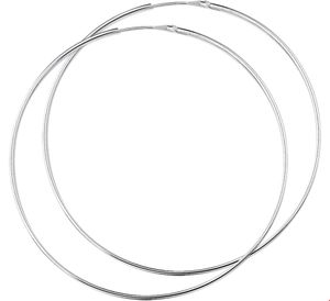 TFT Oorringen zilver ronde buis 1.7 mm x 62 mm