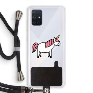 Eenhoorn: Samsung Galaxy A71 Transparant Hoesje met koord