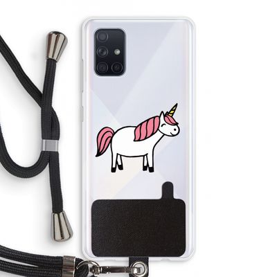 Eenhoorn: Samsung Galaxy A71 Transparant Hoesje met koord