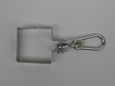 Schommelring vierkant verzinkt 90x90 mm met karabijnhaak - Hermic