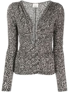 ISABEL MARANT Laura abstract-print cut-out top - Noir