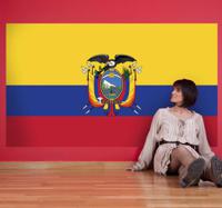Muursticker vlag Ecuador - thumbnail