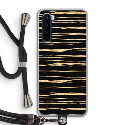 Gouden strepen: OnePlus Nord Transparant Hoesje met koord