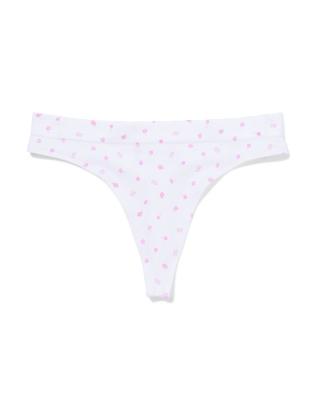 HEMA Damesstring naadloos rib bloemen wit (wit)