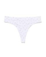HEMA Damesstring naadloos rib bloemen wit (wit)