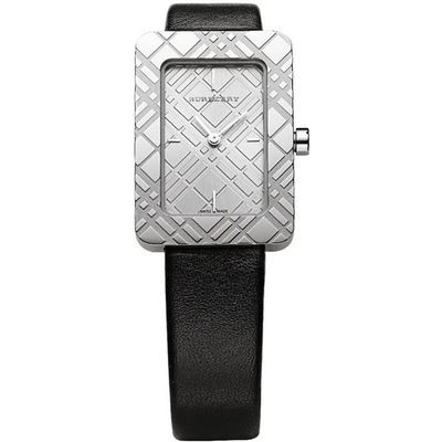Horlogeband Burberry BU1150 Leder Zwart