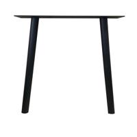 Stalen tafelpoot zwart trapezium 70 bij 20 cm en hoogte 71 cm (koker Ø5 cm)