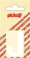 Plakletter Helvetica 40 mm Sticker witte letter J Pickup - Pickup