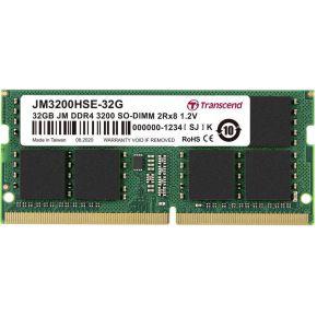 Transcend 32GB JM DDR4 3200MHZ SO-DIMM 2RX8 2GX8 CL22 1.2V geheugenmodule 2 x 8 GB