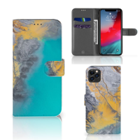 Apple iPhone 11 Pro Max | Bookcase | Marble Blue Gold