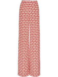 Valentino Garavani pantalon Toile Iconographe en soie - Rouge