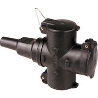Rubberen 3 voudige wcd met hangkoppeling zwart IP44