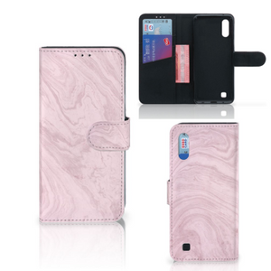 Samsung Galaxy M10 Bookcase Marble Pink - Origineel Cadeau Vriendin