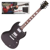 Vintage VIP-V69BLK Coaster Series Gloss Black Guitar Pack elektrische gitaar set met versterker