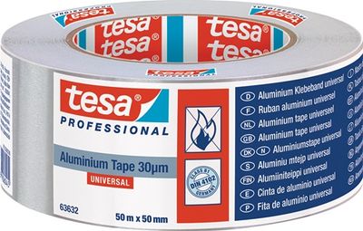 Tesa Aluminiumtape | met liners | lengte 50 m | breedte 50 mm wiel | 6 stuks - 63632-00002-00 - 63632-00002-00